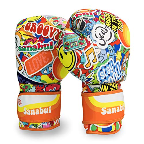 Sticker Bomb Adult Boxing Gloves - color: 70's, size: 10 OZ