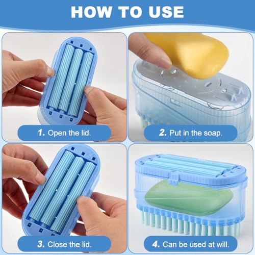 Multifunctional Laundry Soap Box for Soap Holder, Laundry Cleaning Brush | Foaming Soaps Box with Roller Bubble Case, Portable Bar Dispenser Brush Storage Dispenser for Home Bathroom Kitchen
