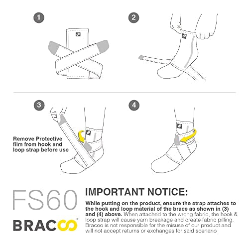 Bracoo 2 Pack Ankle Brace Compression Sleeve for Women & Men, Adjustable Ankle Support Strap for Sprained, Plantar Fasciitis, Pain Relief, Injury Recovery, Running, Workout, GYM, FS60 - size: S/M