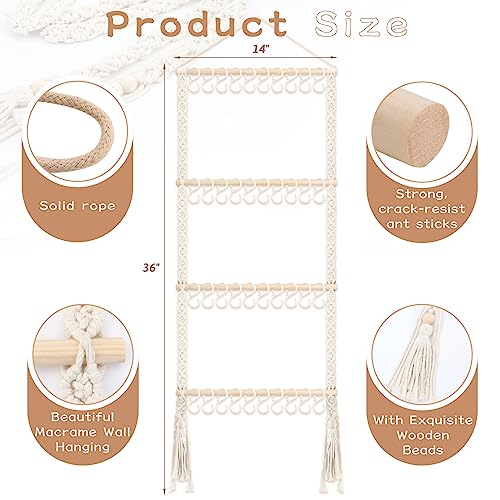 POVETIRE Headband Holder Head Bands Organizer for Girls, Baby Headbands Hair Accessories Organizer Storage Wall Hanging Decor for Nursery Toddler Girls Room - color: Macrame