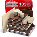 Felt Furniture Pads X-PROTECTOR 133 PCS Premium Furniture Pads - Felt Pads Furniture Feet Best Wood Floor Protectors - Protect Your Hardwood & Laminate Flooring! Brown and Beige - size: 133 PCS Brown & Beige, Round & Square