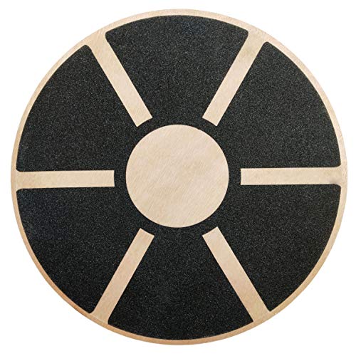 Fitvids Non-Slip Wooden Wobble Balance Board Core Trainer 15.55-inch Diameter with 360 Rotation for Stability Training, Multiple Colors