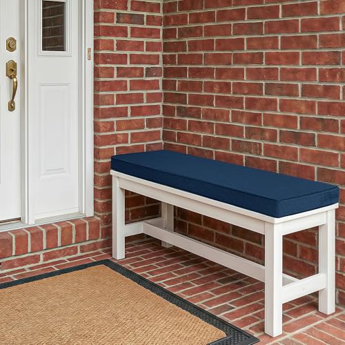 Outdoor Bench Cushion, Water-Resistant & Fade-Resistant, Porch Swing Cushions with Ties, Patio Furniture Seat Pads for Entryway Settee, Removable Cover Non-Slip Bottom, 36 x 14 Inch, Navy Blue - color: Navy Blue, size: 36" x 14" 1 Pack