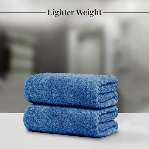 Tens Towels Pack of 8 Towels Set, 2 Extra Large Bath, 2 Hand, 4 Washcloths, 100% Cotton, Lighter Weight, Quicker to Dry, Super Absorbent, Perfect for Bathroom, Blue - color: Blue
