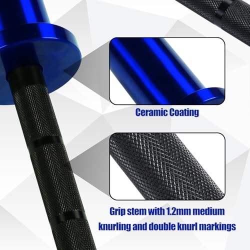 Kids Barbell 5LB Mini Barbell Bar 4ft for Beginner Women & Kids Weighted Bar, Compatible with 2-Inch Weight Plates, for Strength Training Gym Weight Lifting - color: Black&Blue