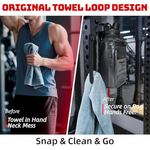 Magnetic Gym Bag Water Bottle Holder Small Gym Bag for Men, Gym Gifts, 11LB Strong Grip Waterproof 900D - color: Black Suit