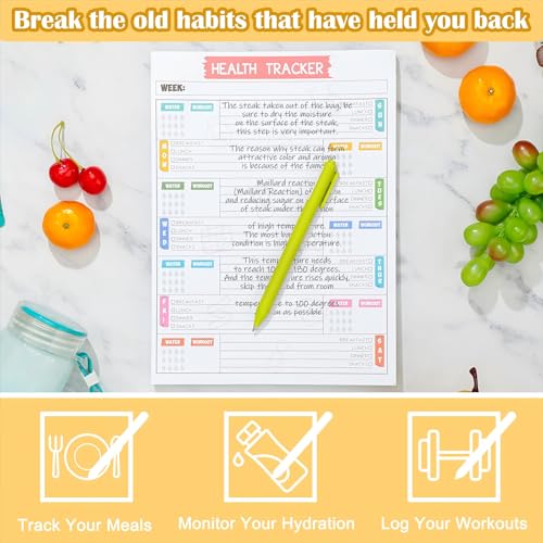 80 Pages Weekly Health Workout Tracker Journal Daily Diet Exercise Planner Meal Water Fitness Journal Full Year Wellness Journal Daily Food Diary Gym Notebook for Women Men Weight Loss Bodybuilding