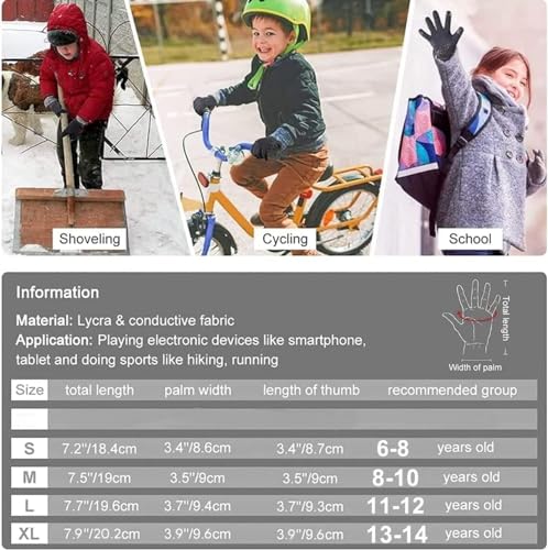 WFX Cycling Gloves Toddler Mountain Bike Handlebar Grips Gel Padding Full Finger Baseball Glove Workout Football Gloves Youth Boys 6-12 Kids Gardening Gloves MTB Gloves - color: Light, size: S (6-8) Years Kid