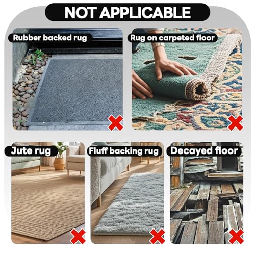 YINTTIAN Rug Non Slip Grippers, 2 x 5 Inch Reusable Carpet Grippers Rug Tape for Hardwood Floors and Tiles, Removable and No Residue on Floor (8) - size: 5 inch- 8 Pcs