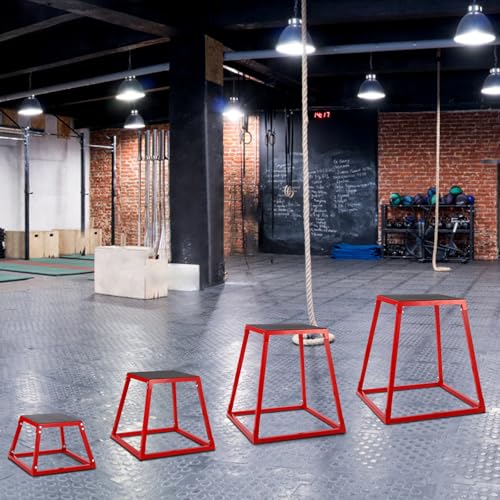 GarveeLife Plyometric Jump Box, Heavy-Duty Steel Plyo Boxes with Rubber Pad for Home Gym, Jump Platforms Step Up Box, Jump Trainers Conditioning Strength Training with Sizes 12", 18", 24", 30" - size: 12"/18"/24"/30"