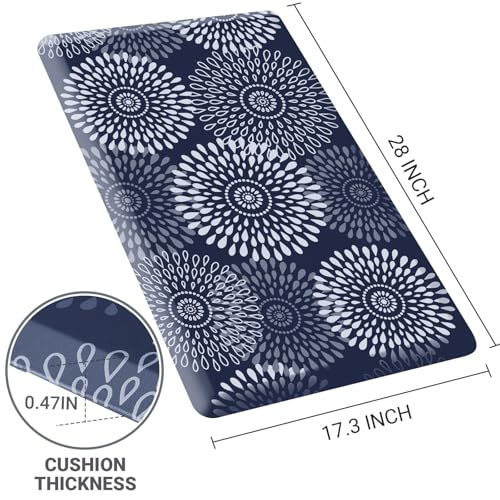 LuxStep Kitchen Mat Waterproof Kitchen Rugs for Floor Cushioned Anti-Fatigue Mat Non-Slip Standing Desk Mat Comfort Floor Mats for House Sink Office 17.3" x 28" Blue - color: Blue, size: 28"L x 17.3"W x 0.5"Th