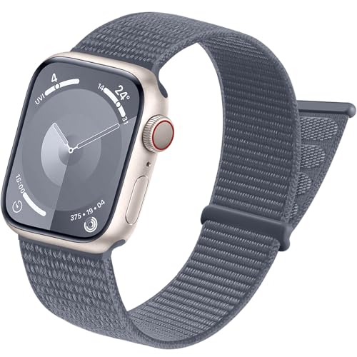 Sport Loop Band Compatible with Apple Watch Bands for Women 44mm 46mm 45mm 49mm 42mm 38mm 40mm 41mm men,Stretch Adjustable Braided Nylon Straps for iWatch Series 11/10/9/8/7/6/5/4/3/2/1/SE/Ultra - color: Bluegrey, size: 38mm/40mm/41mm/(42mm-series 11 10)