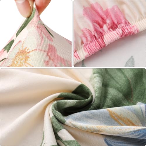 Fuloon Stretch Bench Cover, Anti-Dust Removable Dining Bench Slipcover Washable Seat Cushion Protector for Bedroom, Kitchen, Hotel, Banquet, Peony Flower - color: Flower Peony
