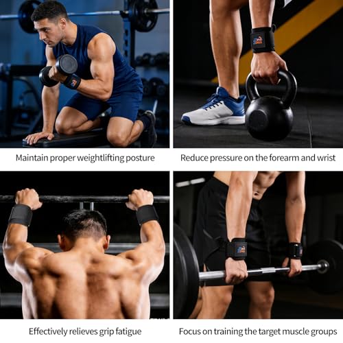 Weight Lifting Hooks (Pair), Heavy Duty Wrist Straps for Weightlifting, Hand Grip Support Lifting Hooks for Weight Lifting, Deadlifts, Pull Ups, Rows & Shrugs - color: Black