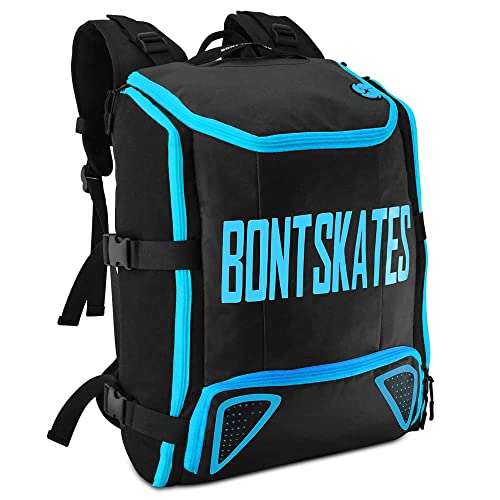 Bont Skates - Multi Sport Skate Backpack Travel Bag - Inline Ice Quad Speed Skating - color: Black Gamma blue