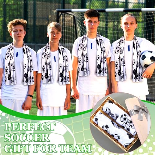 Moukeren 24 Pcs Cooling Towels 40"x12" Bulk Game Day Sports Ice Towel Quick Dry Breathable Party Favors for Team Coach Gift - style: Soccer