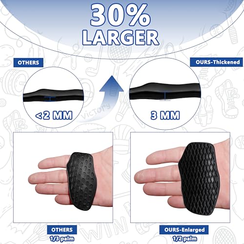 Large Anti-Slip Gym Workout Grips for WeightLifting,Silicone Hand Protector | Gym Towel,Storage Case,Ergonomic Rubber Gym Gloves for Men Women,Gym Hand Palm Protection Pads for Dumbbell,Barbell,Rypt - color: Black