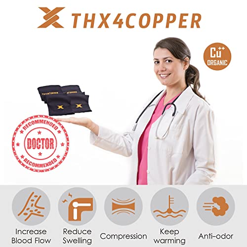 THX4COPPER Elbow Compression Sleeve(2 Pieces) - Copper Infused Support -Guaranteed Recovery Copper Elbow Brace-Idea for Workouts, Sports, Golfers, Tennis Elbow, Arthritis, Tendonitis (XX-Large) - size: XX-Large