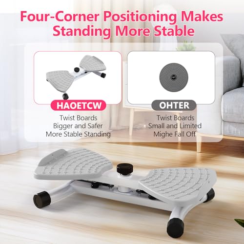 Waist Twisting Machine & Ab Twister Machine - 300 lbs Noiseless Waist Twister Board for Core Exercise, Home Gym Fitness Equipment with Resistance Bands (Women/Men)