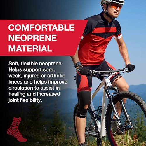 MUELLER Sports Medicine Open Patella Knee Sleeve, Knee Pain Relief Support for Men and Women, Ideal for Arthritis, Sprains, Black - size: X-Large, style: New & Improved Sleeve