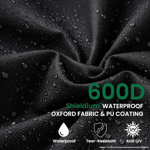 10-12 FT Kayak Cover, Made of 600D Oxford Fabric with a Cotton Lining. Features a Full-Coverage Design, Complete with Zippers and Fluorescent Straps.Suitable for Both Indoor and Outdoor Storage - size: 10-12FT