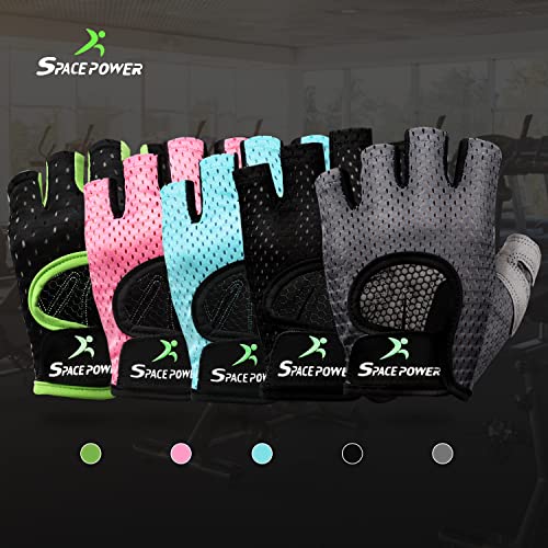 spacepower Workout Gloves - Lightweight Breathable Gym Gloves for Women & Men's Exercise - color: Black, size: Large