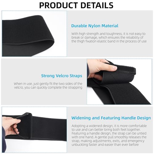 Wheelchair Thigh Leg Strap with Handle, One Handed Release Wheelchair Strap Seat Belt Leg Support Strap for Elderly Dementia Paralysis Parkinson's - size: 1PCS With Handle