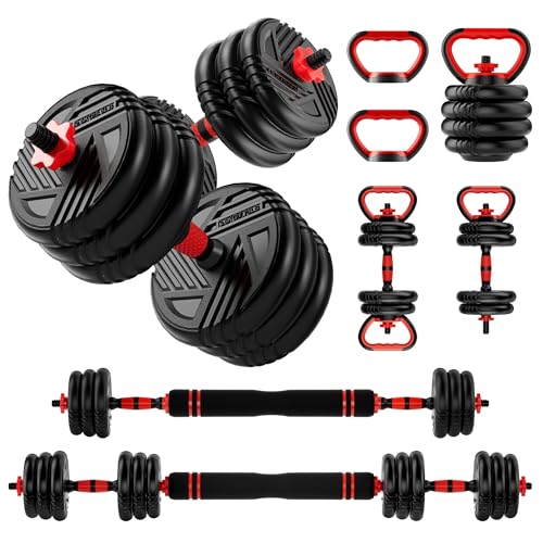 Adjustable Dumbbell Set, 20/30/45/70/90lbs, 5 in 1 Multi-Function Dumbbells | Converts to Barbell Kettlebell&Push up Stand, Free Weight Set for Home Gym Workout, Suitable for Men/Women Strength Training - size: 70LB(35LB Pair)