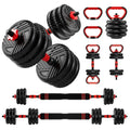 Adjustable Dumbbell Set, 20/30/45/70/90lbs, 5 in 1 Multi-Function Dumbbells | Converts to Barbell Kettlebell&Push up Stand, Free Weight Set for Home Gym Workout, Suitable for Men/Women Strength Training - size: 90LBS(45LB Pair)