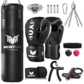 Mesetast Punching Bag for Adults, 4ft Heavy Boxing Bag Set with 12 OZ Gloves for MMA Karate Kickboxing Boxing - Unfilled - color: 1.Black