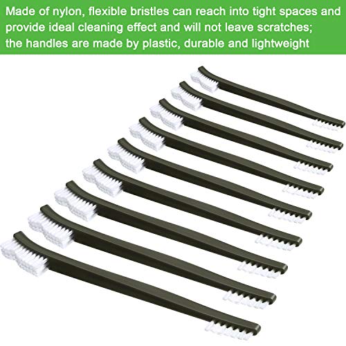 Boao 20 Packs Double-Ended Gun Cleaning Brushes 7 Inch Nylon All Purpose Cleaning Brush with Plastic Handle (White) - color: White