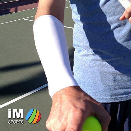 DROP SHOT Tennis Forearm Compression Sleeves + No Logos + U.S. Made - (single tennis forearm sleeve) - size: X-Large-XX-Large