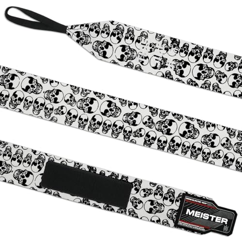 Meister Adult 180" Semi-Elastic Hand Wraps for MMA & Boxing (Pair) - color: Death Skulls