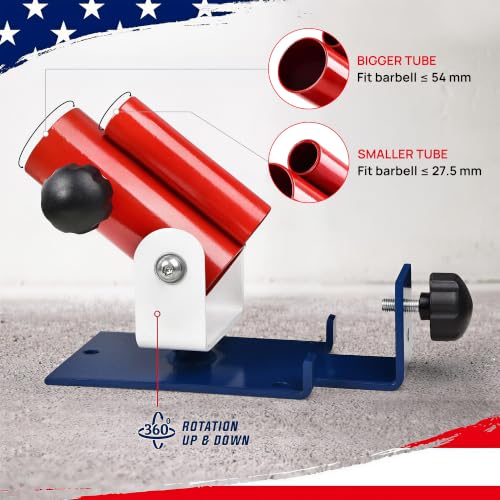 Yes4All Exercise Machine Adjustable T Bar Row Attachment, D Row Handle/Landmine Handle Attachment with Textured Rubber Handles - color: B. American Pride - T Bar Row Platform