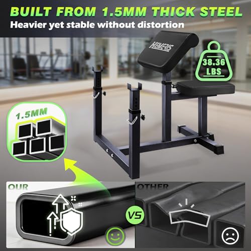Preacher Curl Bench, Max Load 450 LBS Strength Training Bench Home Gym Bench Fitness Equipment,6-Level Seated Barbell Dumbbell Bicep Curl Machine Weight Bench - color: Black