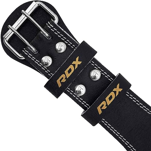 RDX Weight Lifting Belt Gym Exercise Workout, 6 inch Leather Padded Lumbar Back Support Men Women, 10 Adjustable Holes, Powerlifting Bodybuilding Deadlift, Squat Fitness Strength Training Equipment - size: L Fits 28 to 32 Inches