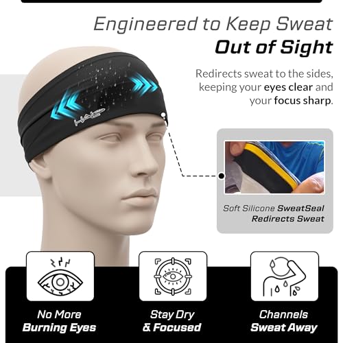 Halo Headband Bandit - 4" Wide Pullover Sweatband Running Headband Men Women Absorbent Soft Comfortable.Channels Sweat Out of Your Eyes Keeps Hair in Place No-Slip - color: Galaxy