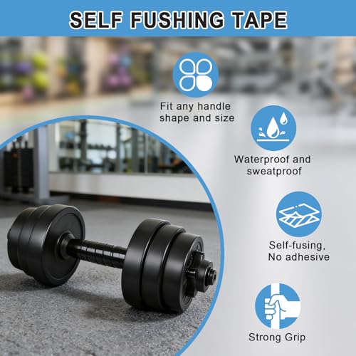 Grip Tape Silicone Rubber Grip Tape Fusion Water-Resistan Tape for Handle，Pull Up Bar, Barbells, Dumbbells, Lacrosse, Sport Equipments and Tools Pink - color: pink, size: 12ft