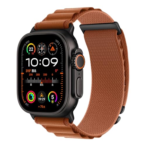 Alpine Nylon Sport Bands Compatible with Apple Watch Ultra Band 49mm 46mm 45mm 44mm 42mm Men Women, Stretch Loop Strap with D-Hook for iWatch Series 10 Ultra SE 9 8 7 6 5 4 3 2 1 (B-Terracotta, 49mm/46mm/45mm/44mm/42mm(Series 3)) - color: B-Terracotta, si