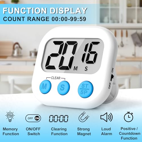 ZILLEEN Classroom Timer for Kids Teachers 2 Pack Digital Timers, Black & White - color: Black & White