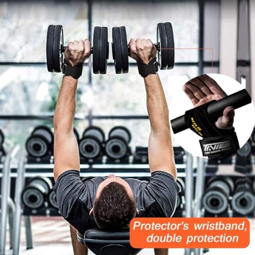 TAVIEW Wrist Straps for Weightlifting for Maximum Grip Support - Lifting Deadlift Strap & Weight Lifting Grips Gloves for Working Out Pull Up Deadlifting & Shrugs - color: black