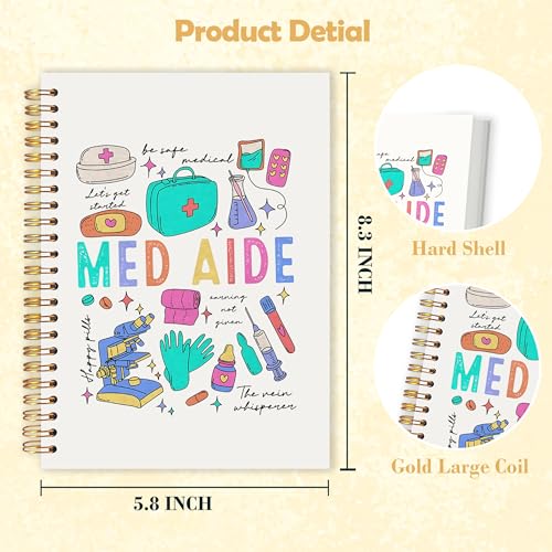 Medical Assistant Nurse Spiral Notebook 5.5x8.3 in, Medical Assistant Week Appreciation Gifts, MA Nursing Hardcover Notebook Journal Gifts for Women Work - color: Med Aide