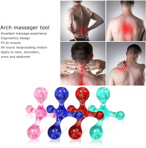 Trigger Point Massage Tools, 2 PCS 4 Point Manual Deep Muscle Tissue Trigger Massager, Handheld Palm Pressure Point Massage Tool, for Neck Shoulder Back Muscle Pain Relief (Blue) - color: Blue