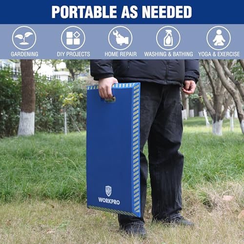 WORKPRO Extra Thick Kneeling Pad, Blue, 28 x 16 x 1.2in | Soft NBR Foam Knee Cushioning, Extra Large Foam Kneeler Mat, For Auto-Repair, Gardening, Workout Supplies - color: Blue