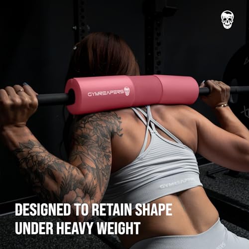 Gymreapers Barbell Squat Pad - Protective Bridge Pad For Hip Thrust, Squats, Lunges - Hip Support, Neck Protection For Bar - color: Pink