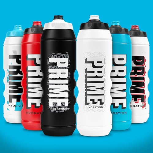 PRIME 32 oz Red Squeeze Sports Water Bottle, BPA Free, Dishwasher Safe, Easy-Grip Ergonomic Leakproof Design, Fast Hydration for Gym, Cycling, Running - color: Red