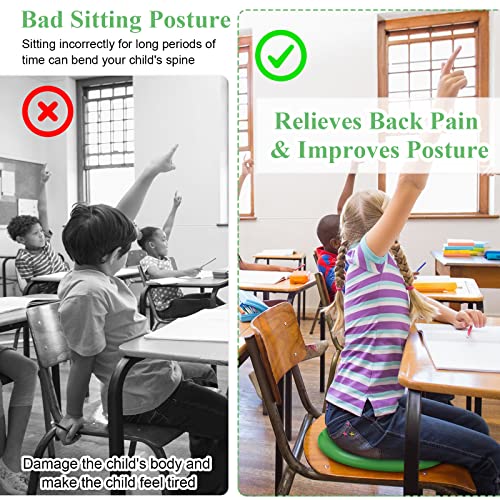 10 Pcs Wobble Cushion Wiggle Seat for Sensory Kid Flexible Seating Promotes Active Learning Improves Student Productivity Stability Inflated Balance Disc Pad with Air Pump for Classroom - color: Green