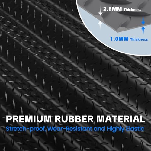 StellarStar 10x20 FT Garage Floor Mat, 2.8mm Thickened PVC Flooring Roll for Under Car, 200 SQFT Diamond Plate Black Garage Mats for Garage, Warehouse, Basement, Factory, Trailer (Include Tapes) - color: Black, size: 10x20 FT