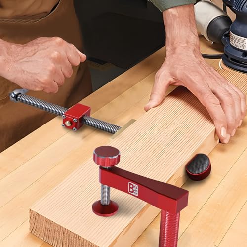 Bench Dogs Clamp Set, Woodworking Clamps with 4 Bench Dogs for 3/4 Inch (19mm) Workbench Dog Hole, Adjustable Dog Hole Clamp with 2 Ratchet Wrenches, Workbench Accessories for Woodworking Clamp - style: Bench Dog Clamp Set