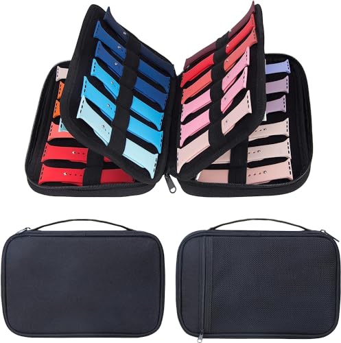 PACMAXI 36 Watch Bands Storage Case - Holds 36 Bands, Fits Most Sizes, Organizer for Watch Straps & Accessories - color: black